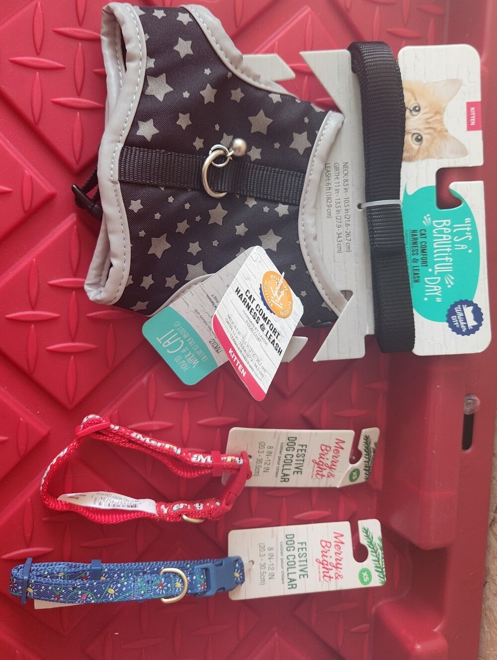 NWT Kittie Holiday Bundle XS Kitty Cat bell Kitten Christmas